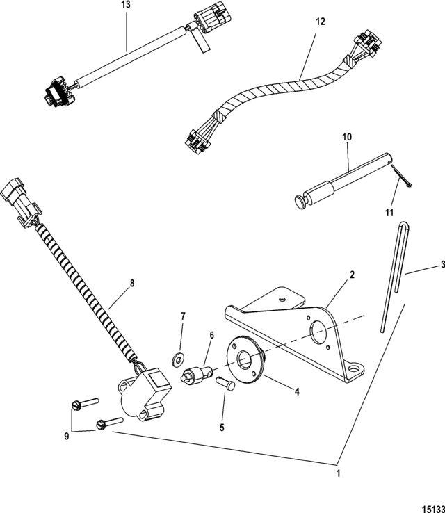 Sensor assembly. Рулевой механизм mercruiser. Штифт рулевого управления Меркруизер. Механизм потглушки mercruiser. 28475: Sensor Assembly, Steering.